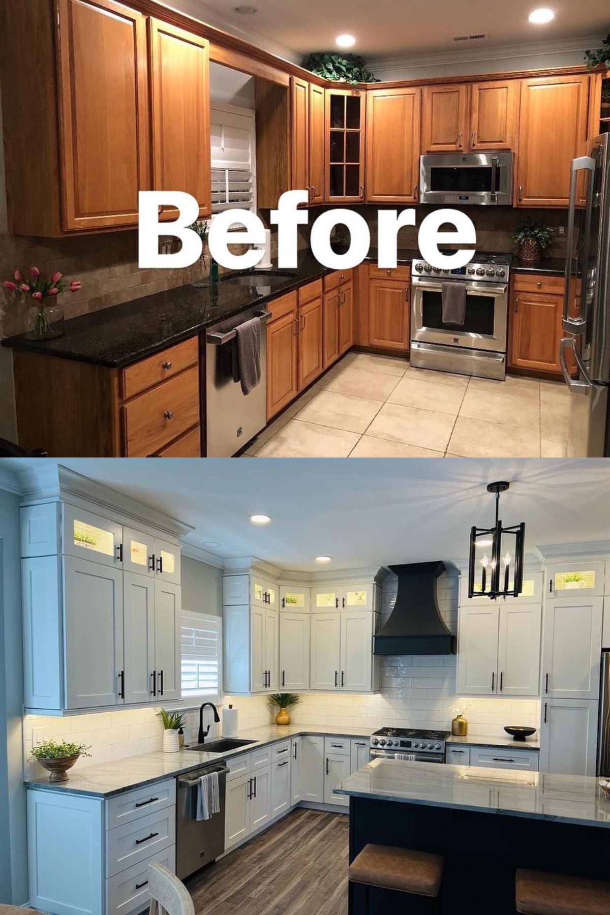 Kitchen before and after