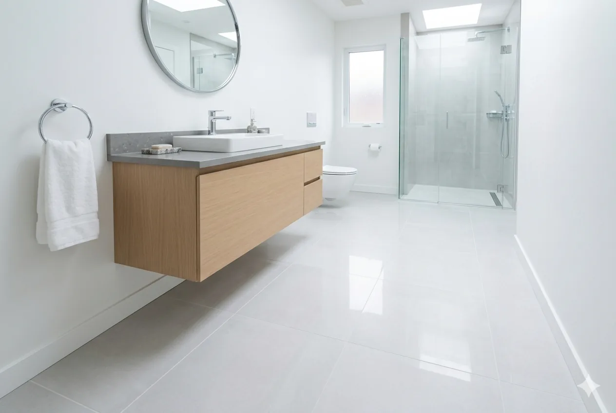 Tile bathroom floor